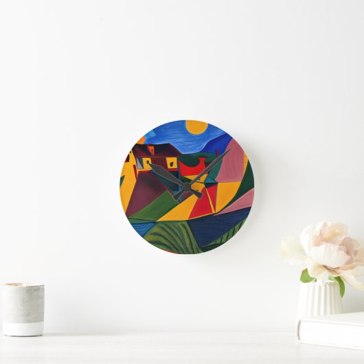 サンセットはっきりしたピカソの芸術 ラウンド壁時計 (ホーム)
