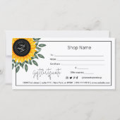 サンセットひまわりギフト券 (裏面)