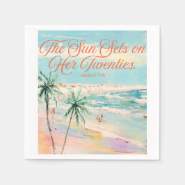 サンセットをテーマにした30歳の誕生日 スタンダードカクテルナプキン