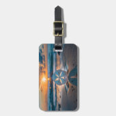 サンセットを介して砂ドル荷物タグ ラゲッジタグ (正面縦)