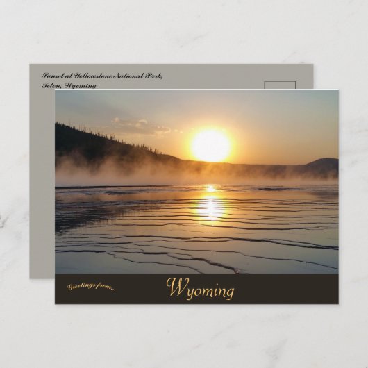 サンセットアットイエローストーンナトルパークテトンワイオミング ポストカード (正面/裏面)