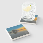 サンセットアットキャノンビーチストーンコースター ストーンコースター (横)