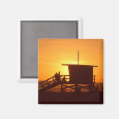 サンセットアットサンタモニカ州ビーチマグネット マグネット (正面/裏面)