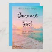 サンセットアットザビーチ結婚式招待状 招待状 (正面/裏面)