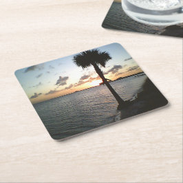 サンセットアットザビーチ スクエアペーパーコースター