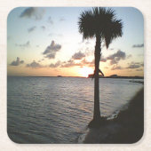 サンセットアットザビーチ スクエアペーパーコースター (正面)