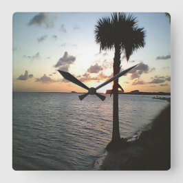 サンセットアットザビーチ スクエア壁時計