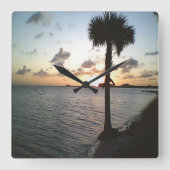 サンセットアットザビーチ スクエア壁時計 (正面)