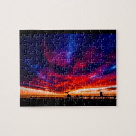 サンセットアットザピア、ハンティントンビーチ、カリフォルニア州 ジグソーパズル (横)