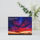 サンセットアットザピア、ハンティントンビーチ、CAポストカード ポストカード (スタンド正面)