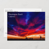 サンセットアットザピア、ハンティントンビーチ、CAポストカード ポストカード (正面/裏面)