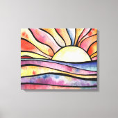 サンセットアットシーウォーター絵画カラーズオンキャンバス キャンバスプリント (正面)