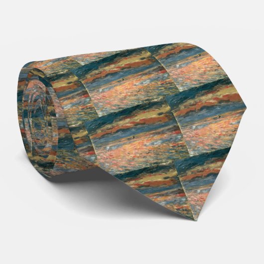 サンセットアットシーバイピエールルノアールヴィンテージファインアート ネクタイ (ロール)