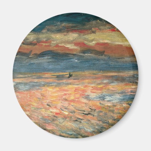 サンセットアットシーバイピエールルノアールヴィンテージファインアート マグネット (正面)