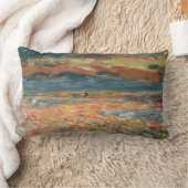 サンセットアットシーバイピエールルノアールヴィンテージファインアート ランバークッション (ブランケット)