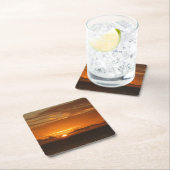 サンセットアットシーIトロピカルシーカラフルケープ スクエアペーパーコースター (インサイチュ)