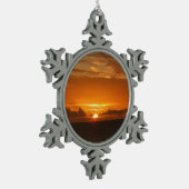 サンセットアットシーIトロピカルシーカラフルケープ スノーフレークピューターオーナメント (左)