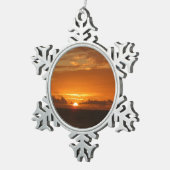 サンセットアットシーIトロピカルシーカラフルケープ スノーフレークピューターオーナメント (右)