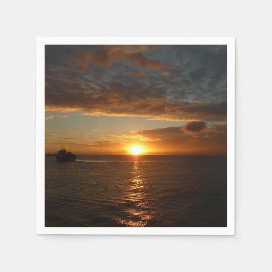 サンセットアットシーIIトロピカルシースケープ スタンダードカクテルナプキン (正面)