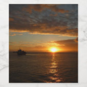 サンセットアットシーIIトロピカルシースケープ ワインラベル (シングルラベル)