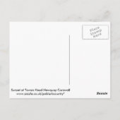 サンセットアットトワンヘッドニューキーコーンウォールイングランド ポストカード (裏面)