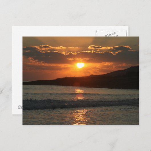 サンセットアットプライアダルーズビーチ,アルガルヴェ,ポルトガル ポストカード (正面/裏面)