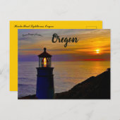 サンセットアットヘケタヘッドライトハウスオレゴン ポストカード (正面/裏面)