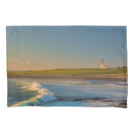 サンセットアットベイライトハウスと海波夕べ 枕カバー