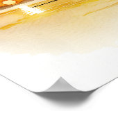 サンセットアットレイクミニマリスト水彩 ポスター (角)