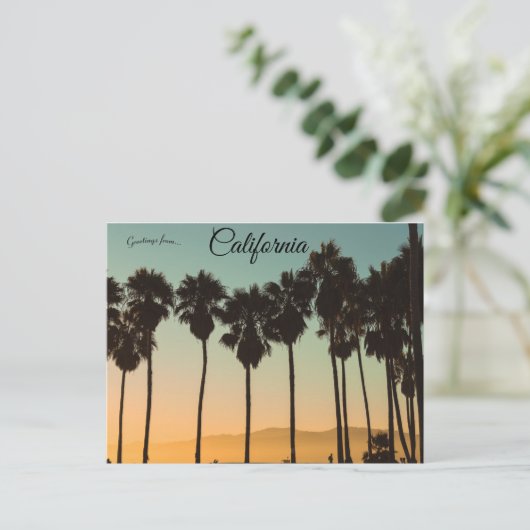 サンセットアットヴェネツィアビーチロサンゼルスカリフォルニア ポストカード (スタンド正面)