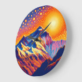 サンセットアット山エベレスト ラージ壁時計 (傾斜)