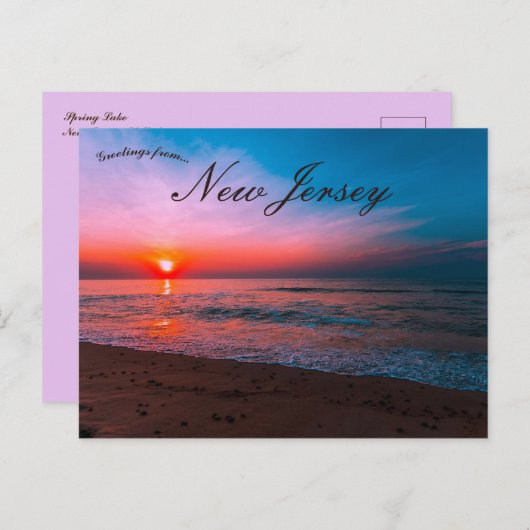 サンセットアット春レイクニュージャージー ポストカード (正面/裏面)