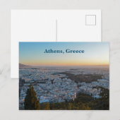 サンセットアテネギリシャシティスケープ葉書 ポストカード (正面/裏面)