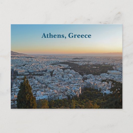 サンセットアテネギリシャシティスケープ葉書 ポストカード (正面)