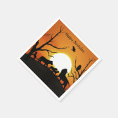 サンセットアフリカのライオンの家族 スタンダードカクテルナプキン (角)