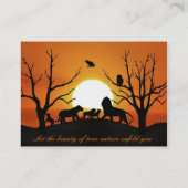 サンセットアフリカのライオンの家族 名刺 (裏面)