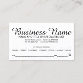 サンセットアポイントメントのアラーム 予約カード (裏面)