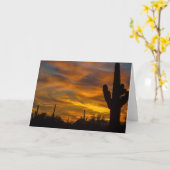 サンセットアリゾナグリーティングカードサグアーロスin the Sky カード (黄色い花)