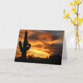 サンセットアリゾナグリーティングカードサグアーロスin the Sky カード (黄色い花)