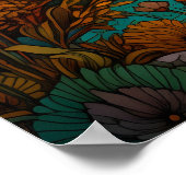 サンセットアルパインレイク美しいウィズフォレストマウンテン ポスター (角)