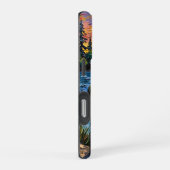 サンセットアングラーの穏やかな海 iPhoneケース (右側面)