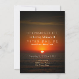 サンセットアンドシーお祝いオブライフ招待状 招待状