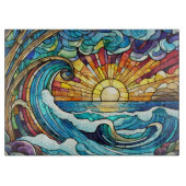 サンセットアートのステンドグラス海 カッティングボード (正面)
