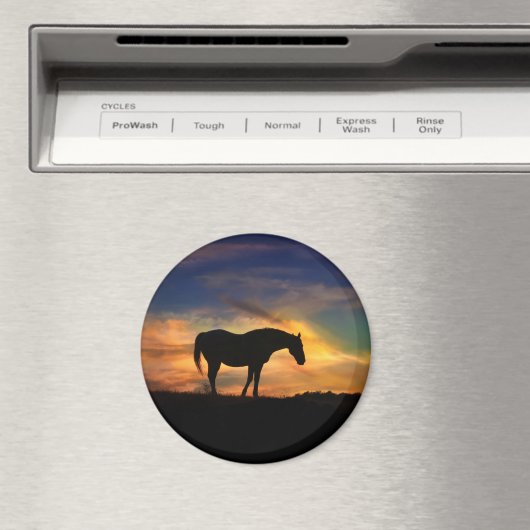 サンセットアートの美しい馬 マグネット (インサイチュ (食洗機))