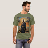 サンセットアートシャツで古代の英雄 Tシャツ (正面フル)