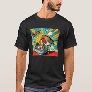 サンセットア日本のートヌードルラバーワイルドライフロビンR Tシャツ