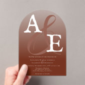 サンセットイタリアンオレンジミニマリストモノグラム結婚ズ アクリル招待状 (インサイチュ (ポータブル))