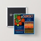 サンセットイチゴ 缶バッジ (正面&裏面)