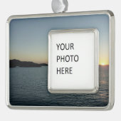サンセットインアンティグアIIアイランドシースケープ シルバープレートフレームオーナメント (左)