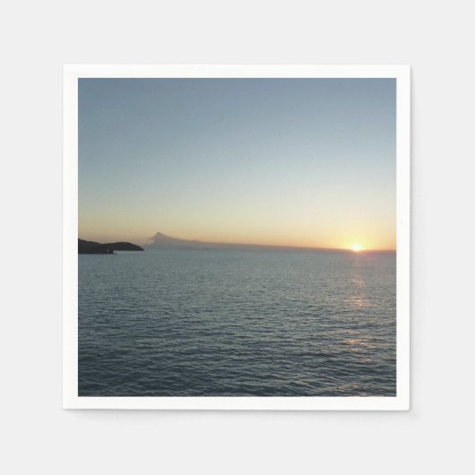 サンセットインアンティグアIIアイランドシースケープ スタンダードカクテルナプキン (正面)